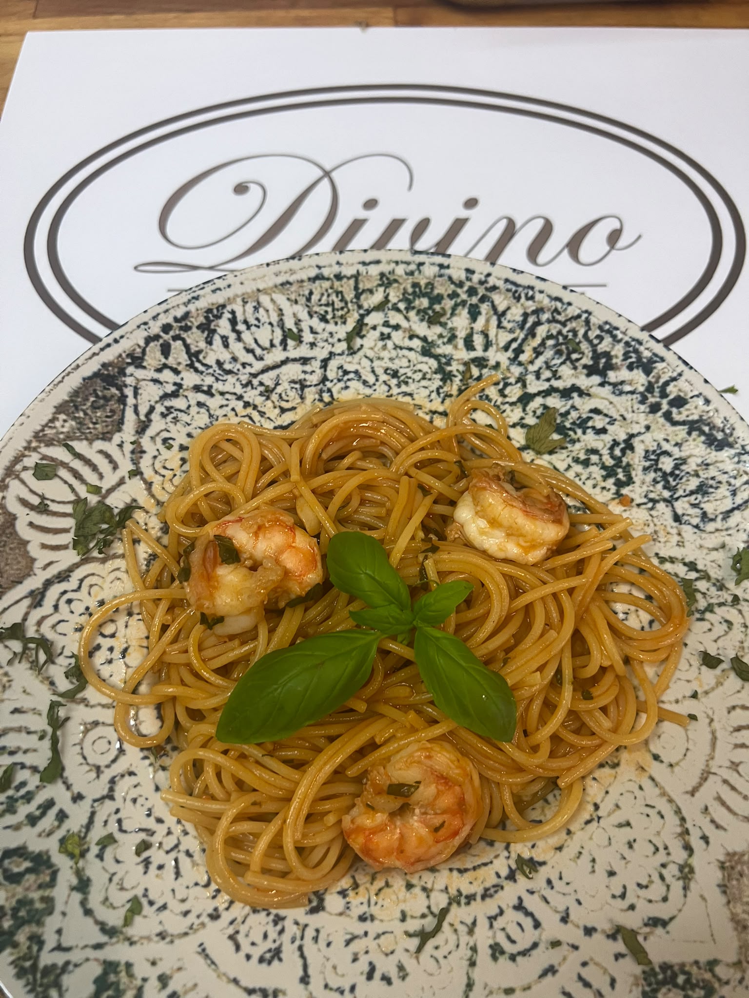 Spaghetti mit Garnelen